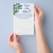 Bruids douche spelkaart Raad wie ben ik? Flyer (Hand)