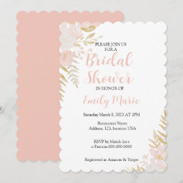 Bruids Douche Uitnodiging, Bloemen, Eenvoudig, Neu Kaart