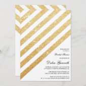 Bruids Douche Uitnodiging - Glitter en Goud (Voorkant / Achterkant)