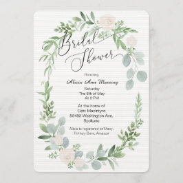 Bruids Douche Uitnodiging Groen en blos