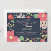 Bruids Douche Uitnodiging - Tuin, Bloemen, Lente (Voorkant / Achterkant)