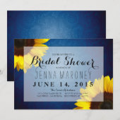 Bruids Douche Uitnodiging - Zonnebloemen & Blue Je (Voorkant / Achterkant)