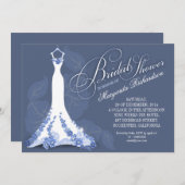 Bruids douche uitnodigingen met trouwjurk (Voorkant / Achterkant)