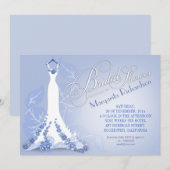 Bruids douche uitnodigingen met trouwjurk (Voorkant / Achterkant)