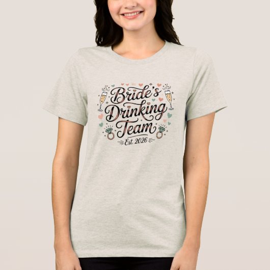 Bruids Drank Team Tri-Blend Shirt (Voorkant)