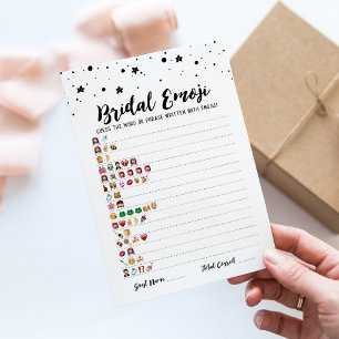 Bruids-emoji-spel met Antwoorden Bruids-shower Kaa Kaart