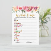 Bruids emoji spel met antwoorden Vrijgezellenfeest Kaart (Staand voorkant)