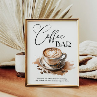 Bruids- en babyshower koffiebar poster