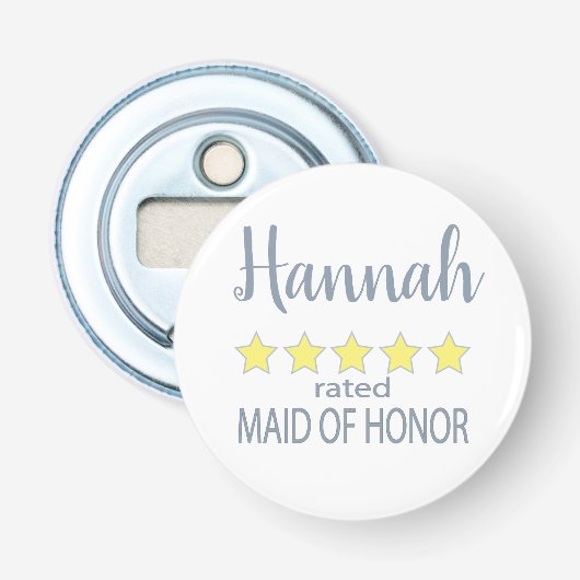 Bruids- en trouwfeest 5-sterren bruidsmeisje van e button flesopener (Voorkant)