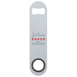 Bruids- en trouwpartij 5 Hart Bridesman Speed Flessenopener
