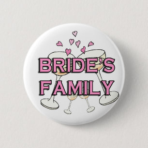 Bruid's Familie Bruiloft ID Buttonnen Ronde Button 5,7 Cm