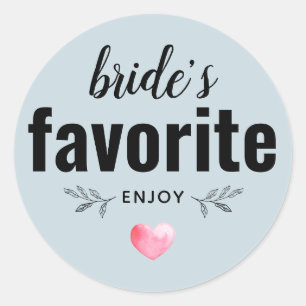Bruids favoriete trouwgunst ronde sticker