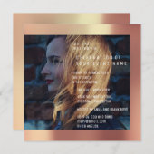 Bruids Foto Afstuderen Verjaardag Koper Metallic Kaart (Voorkant / Achterkant)