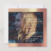 Bruids Foto Afstuderen Verjaardag Koper Metallic Kaart (Voorkant)