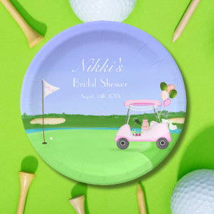 Bruids Golfkar Bruiloft Bruidsfeest Brunch  Papieren Bordje