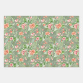 Bruids groene en roze tropische bloemen en varens inpakpapier vel (Voorkant 2)