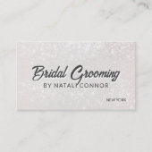 Bruids Grooming Elegant Grijs Zachte Glitter Visitekaartje (Voorkant)
