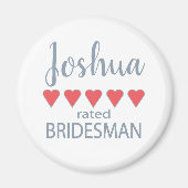 Bruids & Huwelijksfeest 5 Hart Bruidsman Magneet (Voorkant)