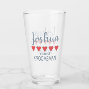Bruids & Huwelijkspartij 5 Hart Groomsman Glas