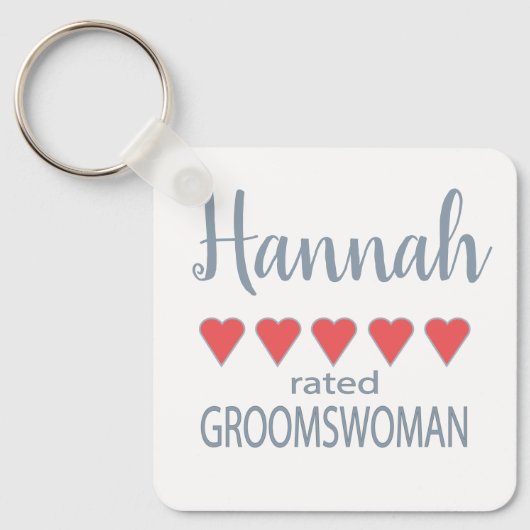 Bruids & Huwelijkspartij 5 Hart Groomswoman Sleutelhanger (Voorkant)