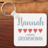 Bruids & Huwelijkspartij 5 Hart Groomswoman Sleutelhanger (Voorkant)
