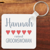 Bruids & Huwelijkspartij 5 Hart Groomswoman Sleutelhanger (Achterkant)