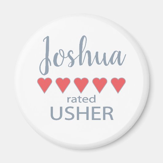 Bruids & Huwelijkspartij 5 Hart Usher Magneet (Voorkant)