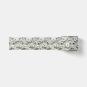 Bruids kant en witte rozen lint