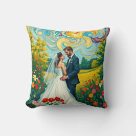 Bruids-kussen in Van Gogh stijl Kussen
