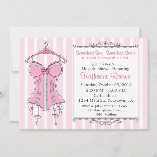 Bruids lingerie feest uitnodiging (Voorkant)