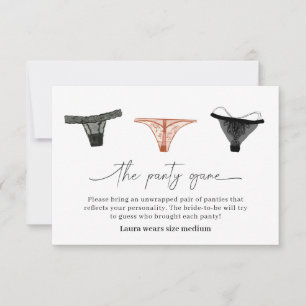 Bruids lingerie ondergoed spelkaart bedankkaart