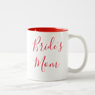 Bruid's Mom Elegant Script Calligrafie Trouwen Tweekleurige Koffiemok