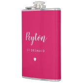 Bruids partij BEWERKBARE KLEUR Gepersonaliseerde F Heupfles (Links)