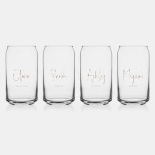 Bruids Party bruidsmeisje aangepaste naam Blikvorm Glas