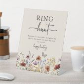 Bruids Ring Hunt Reclamebord Met Voetstuk (Insitu)