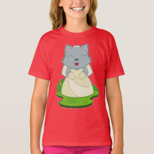 Bruids sluier trouwjurk kat t-shirt