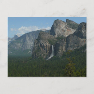 Bruids sluier waterval en Half Dome in Yosemite Briefkaart