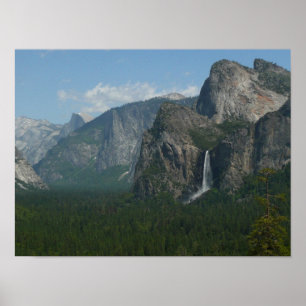 Bruids sluier waterval en Half Dome in Yosemite Poster