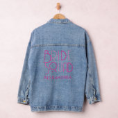 Bruids-squad Hen Party Hot Roze Typografie Denim Jacket (Hangar)