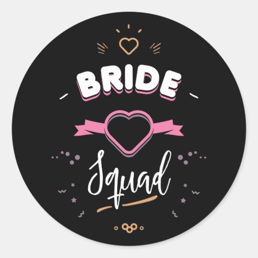 Bruids squad ronde sticker (Voorkant)