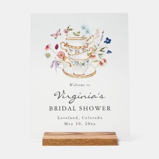 Bruids Tea Party Acryl teken Acryl Bord (Voorkant)