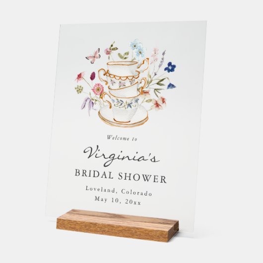 Bruids Tea Party Acryl teken Acryl Bord (Hoek)