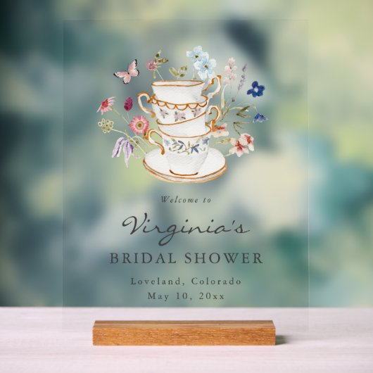 Bruids Tea Party Acryl teken Bord (Neutraal)