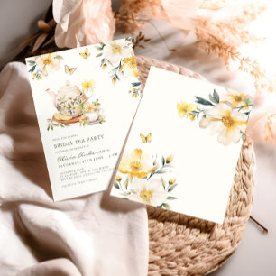 Bruids Tea Party Bloemen Vlinder Vrijgezellenfeest Kaart