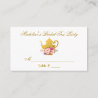 Bruids Tea Party Goud Roze Tafel Plaats Kaart