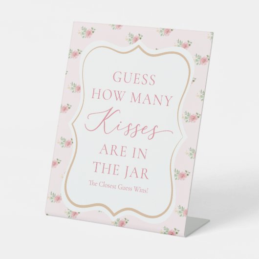 Bruids Tea Party Raad eens hoeveel kussen Reclamebord Met Voetstuk (Voorkant)