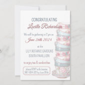 Bruids Tea Party Theepot Teacups Bruiloft Brunch Kaart (Achterkant)