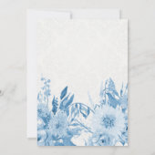 Bruids Tea Party Waterverf Navy Blauw Wit Bloemen Kaart (Achterkant)