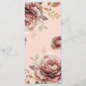 Bruids Thee Douche Pastel Roze Goud Custom Menu (Achterkant)