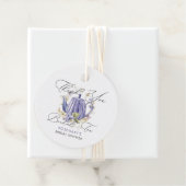 Bruids Thee Paarse Theepot Bruiloft Bedankjes Labels (In situ)